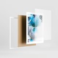Plakat w ramie 30x40 - Marmur złotą akwarelą - marmur, akwarela - rama biała