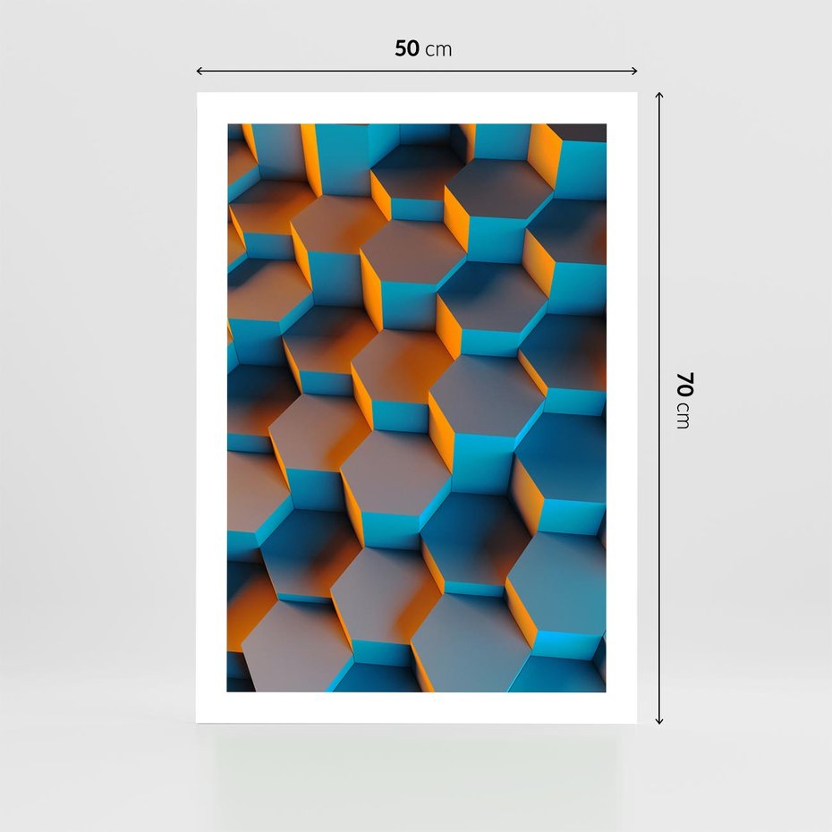 Plakat bez ramy 50x70 - Trójwymiarowa Gra - geometryczna, 3D
