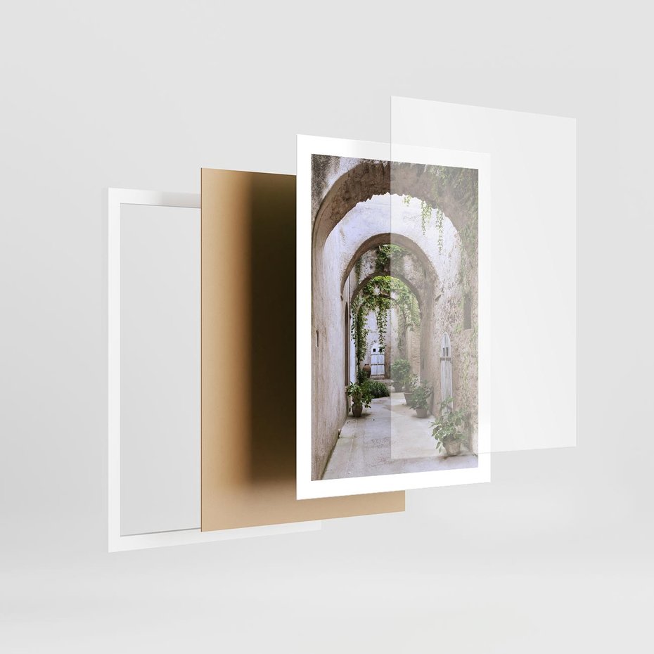 Plakat w ramie 50x70 - Urokliwa Zaułek - klimatyczna, uliczka - rama biała