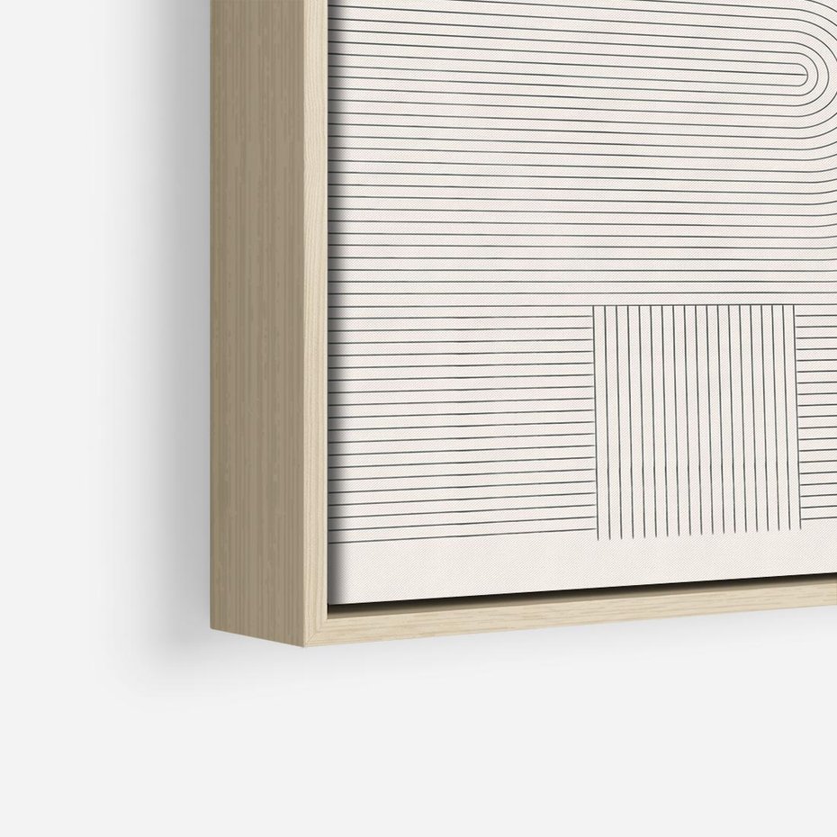 Obraz w ramie 50x50 - Geometryczna Elegancja Mid Century - mid century, minimalizm - rama drewno