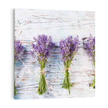 Obraz na płótnie 60x60 - Urok lawendowych pól - lawenda, kawiaty