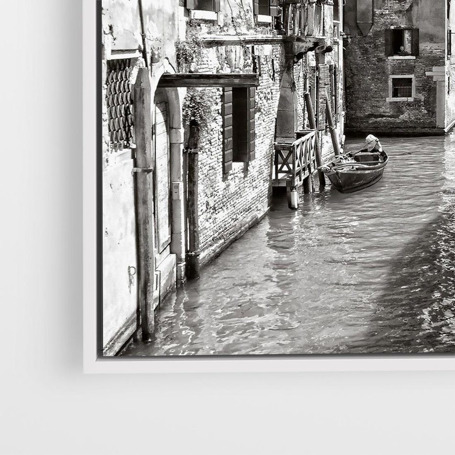 Obraz w ramie 50x50 - Zabłądzić w Wenecji - wenecja, kanały - rama biała
