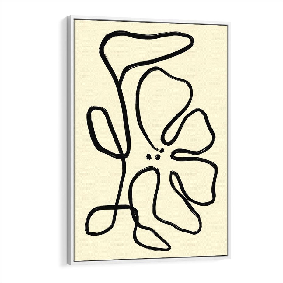 Obraz w ramie 70x100 - Zaklęte Aberracje - abstrakcyjna sztuka, przypominająca kwiat - rama biała