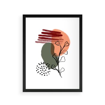 Plakat w ramie 40x50 - Przenikające Widzenia - abstrakcyjna sztuka, liście - rama czarna