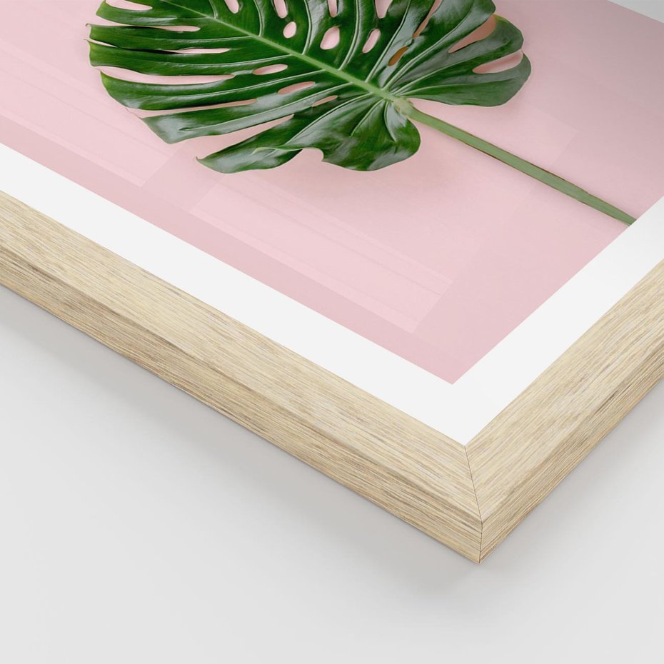 Plakat w ramie 30x40 - Egzotyczna Roślinność - liście, monstera - rama drewno