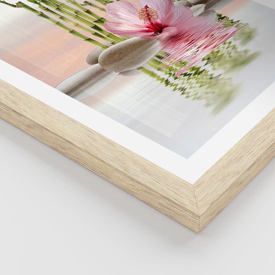 Plakat w ramie 30x40 - Harmonia i relaks - spa, bambus - rama drewno