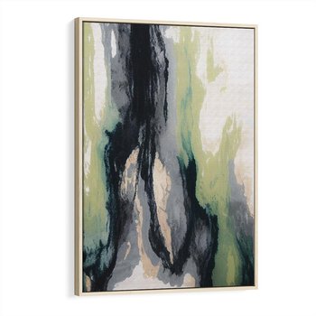 Obraz w ramie 80x120 - Sfumowane zmysły artysty - rozmyte kolory, zieleń - rama drewno