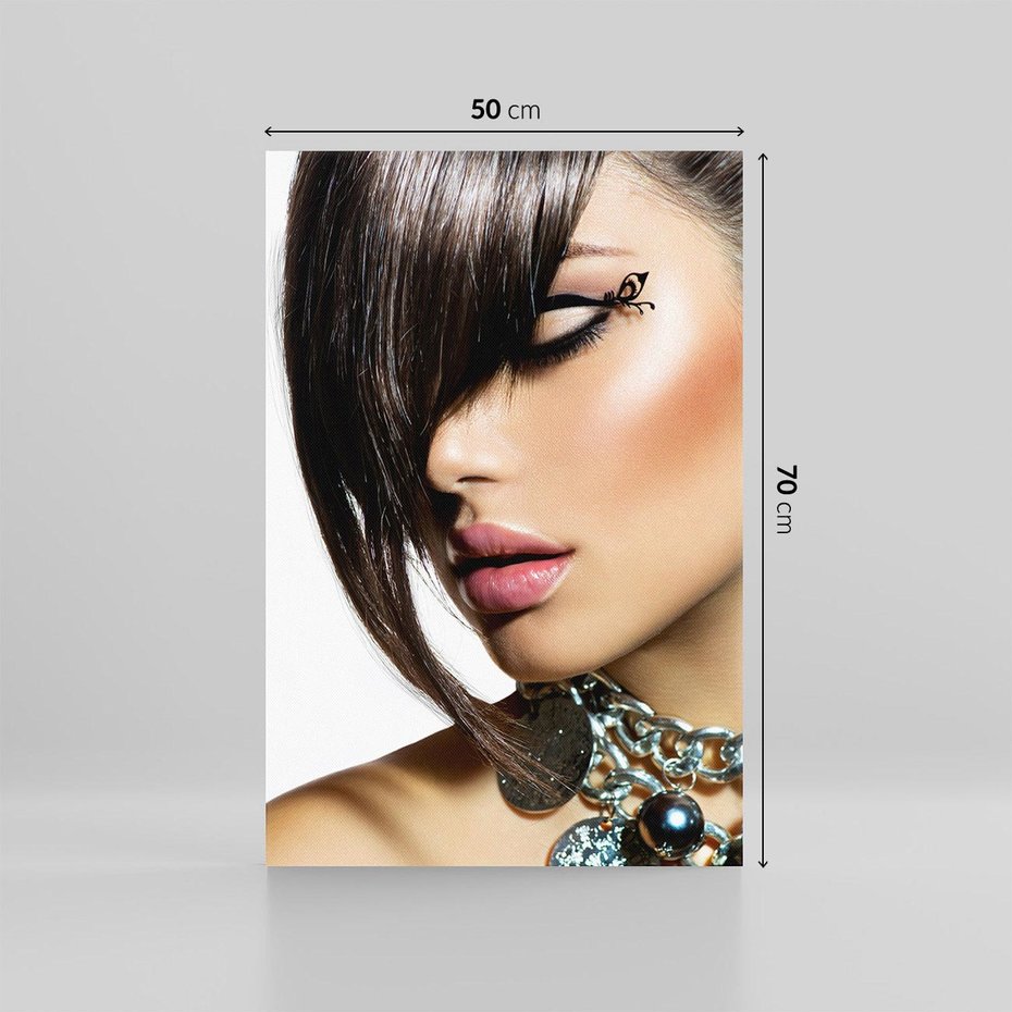 Obraz na płótnie 50x70 - Kobieca Fryzura w Ruchu - fryzura, kobieta