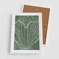 Plakat w ramie 50x70 - Zieleń Kształtująca Spokój - zielony plakat, roślinne inspiracje - rama biała