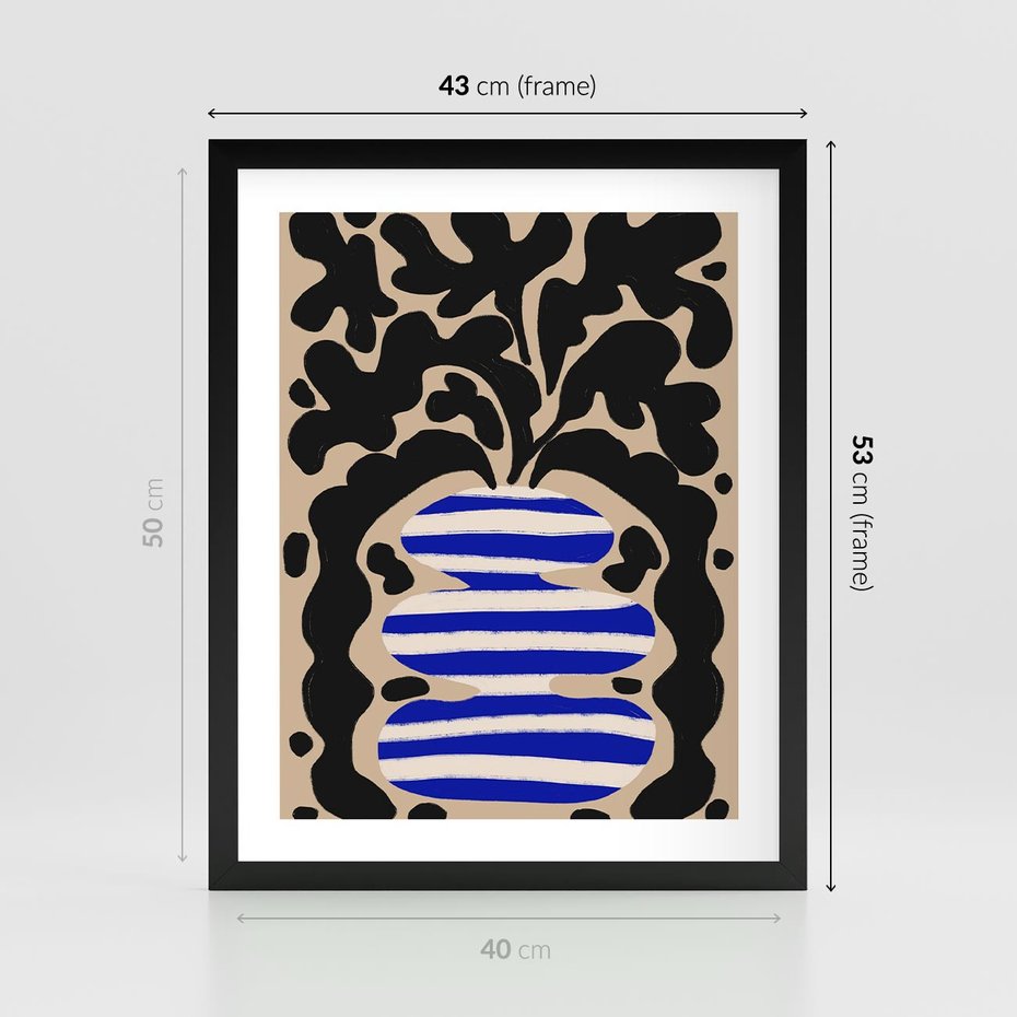 Plakat w ramie 40x50 - Boho Wizje - abstrakcyjny plakat, ciekawe formy - rama czarna