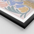 Plakat w ramie 40x50 - Minimalistycznie i Pastelowo - pastelowe kwiaty, na beżowym tle - rama czarna