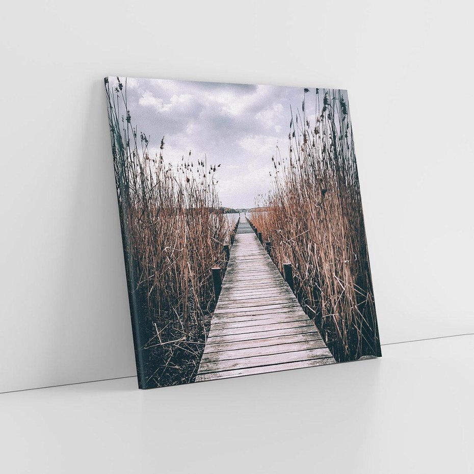 Obraz na płótnie 30x30 - Mglisty krajobraz - pomost, morze