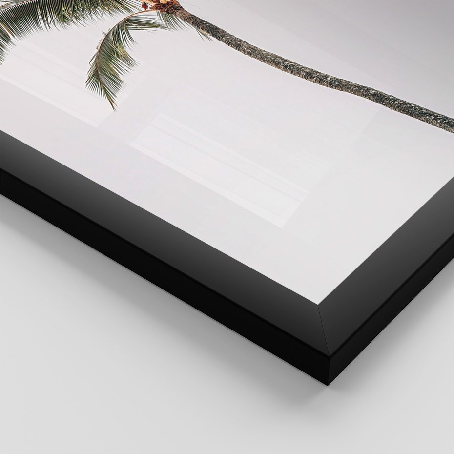 Zestaw obrazy w ramie 40x50 galeria - Cytat, motywacja, plaża, palma - rama czarna