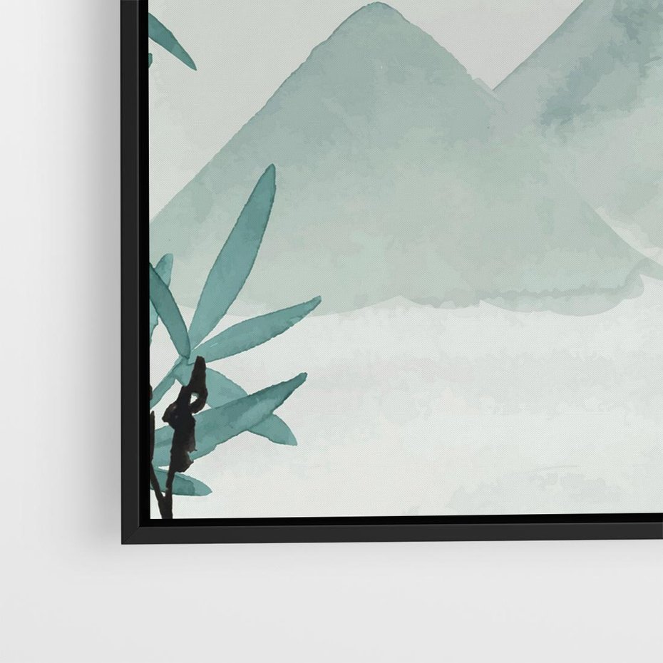 Obraz w ramie 50x50 - Zaklęte Wzgórza - krajobraz, japonia - rama czarna