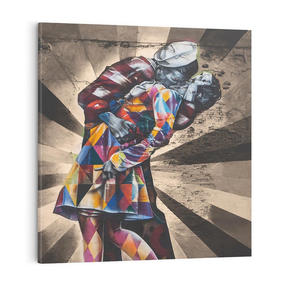 Obraz na płótnie 70x70 - Marynarz w świecie graffiti - marynarz, graffiti