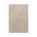 Plakat bez ramy 40x50 - Ślady na Złocistym Piasku - piasek, ślady stóp na piasku