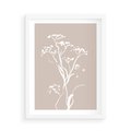 Plakat w ramie 50x70 - Harmonijne Mini Boho - minimalistyczny delikatny obraz, beżowe odcienie - rama biała