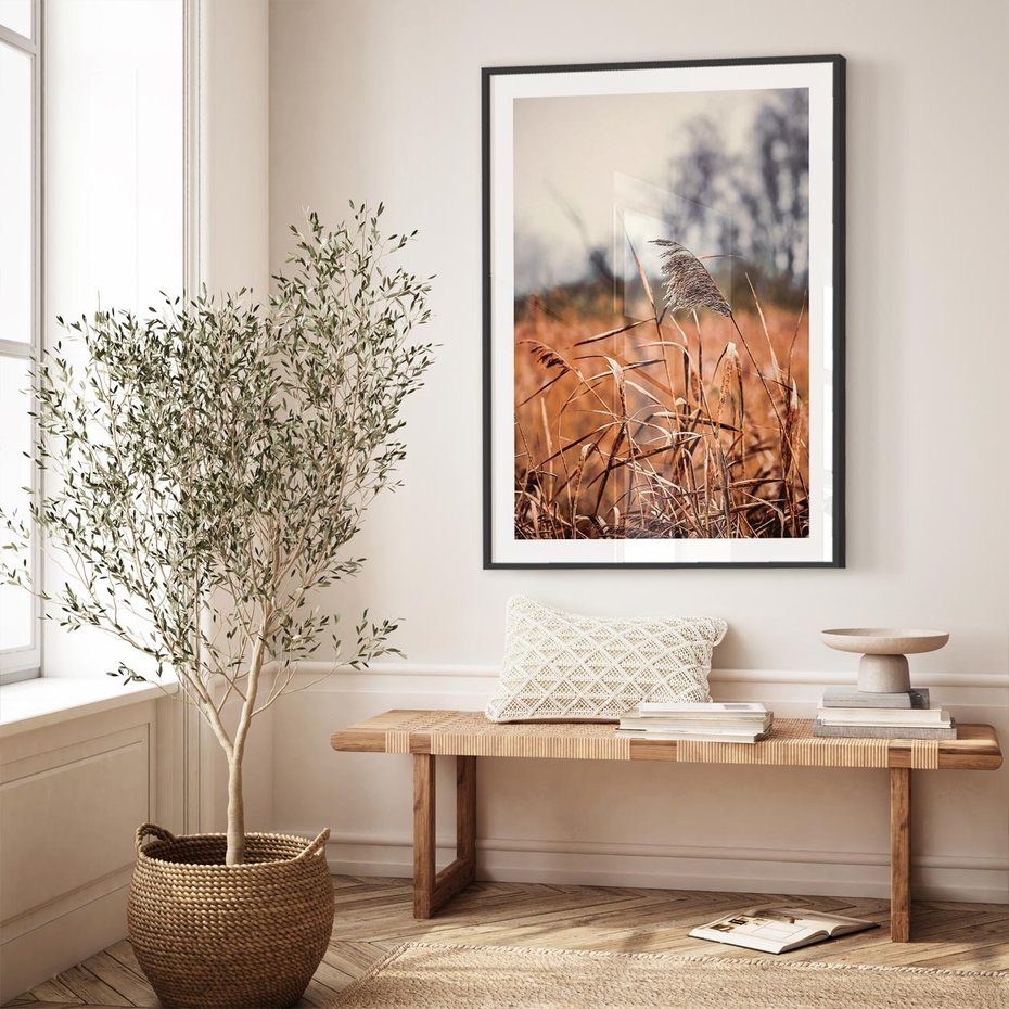 Plakat bez ramy 30x40 - Jesienna Melancholia - suche trawy, jesień