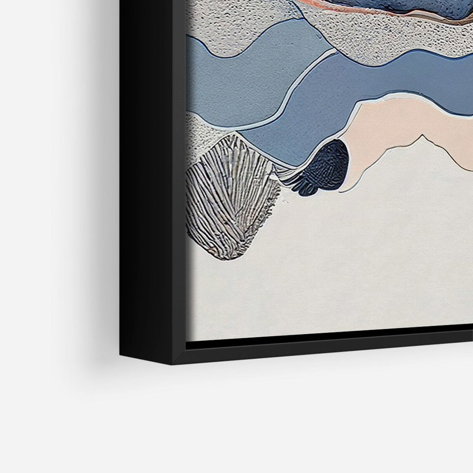 Obraz w ramie 50x70 - Dynamiczne Góry - akwarelowe graficzne góry, krajobraz - rama czarna