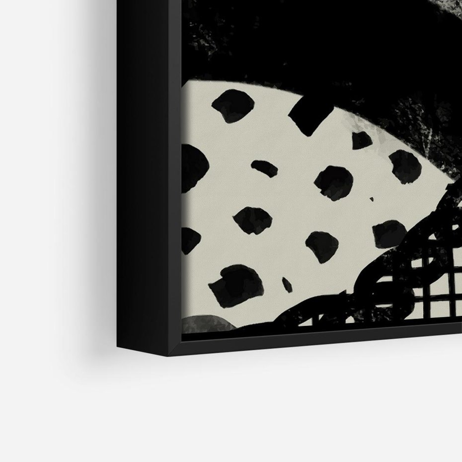 Obraz w ramie 50x50 - Nieznanie Zaskoczenia - bstrakcyjna mroczna kompozycja, nieregularne - rama czarna