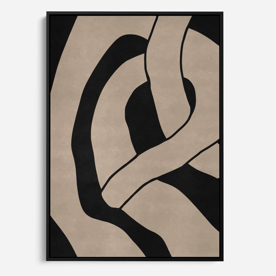 Obraz w ramie 50x70 - Obce Wariacje - abstrakcyjne linie, mroczny plakat - rama czarna