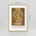 Plakat w ramie 50x70 - Mucha: Reprodukcja i Typografia na Plakacie - reprodukcja, alfons mucha - rama drewno