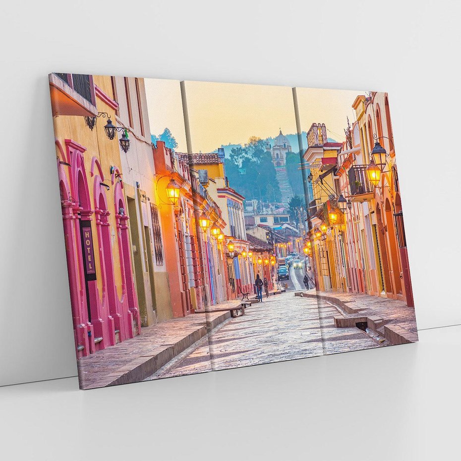 Obraz na płótnie 120x80 - W stronę marzycielskich horyzontów - włoska uliczka, wieczór