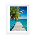 Plakat w ramie 50x70 - Hawajskie Palmy - palma, morze - rama biała