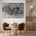 Obraz w ramie 70x50 - Zapomniany Urok - czarno biała fotografia, stary rower oparty o mur - rama drewno