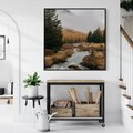 Obraz w ramie 50x50 - W Górskiej Dolinie - artystyczna fotografia, las - rama czarna