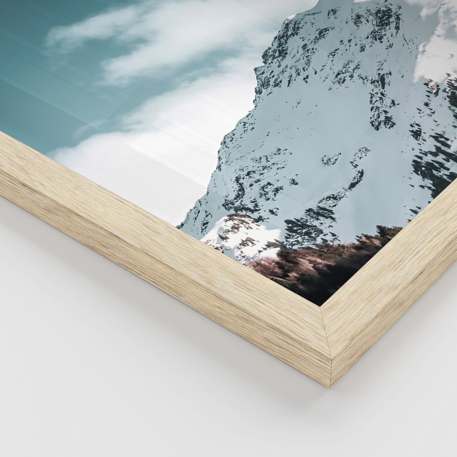 Zestaw obrazy w ramie 50x70 galeria - Zima, w, górach, droga, perspektywa - rama drewno