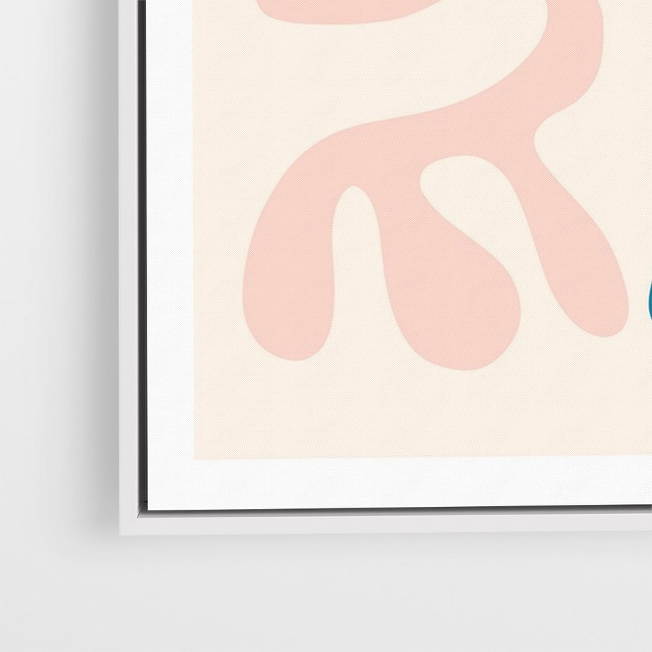 Obraz w ramie 80x120 - Migotliwe Akwarelowe Kontury - absrakcyjne dziwne formy, nowoczesny plakat - rama biała