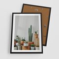 Plakat w ramie 50x70 - Naturalna Harmonia - kaktusy, liście - rama czarna