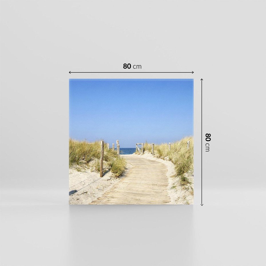 Obraz na płótnie 80x80 - Plaża: magia morza i wydm - plaża, morze