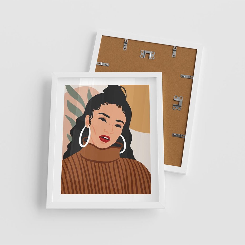 Plakat w ramie 40x50 - Kobiece Wibracje - nowoczesny plakat, styl retro - rama biała