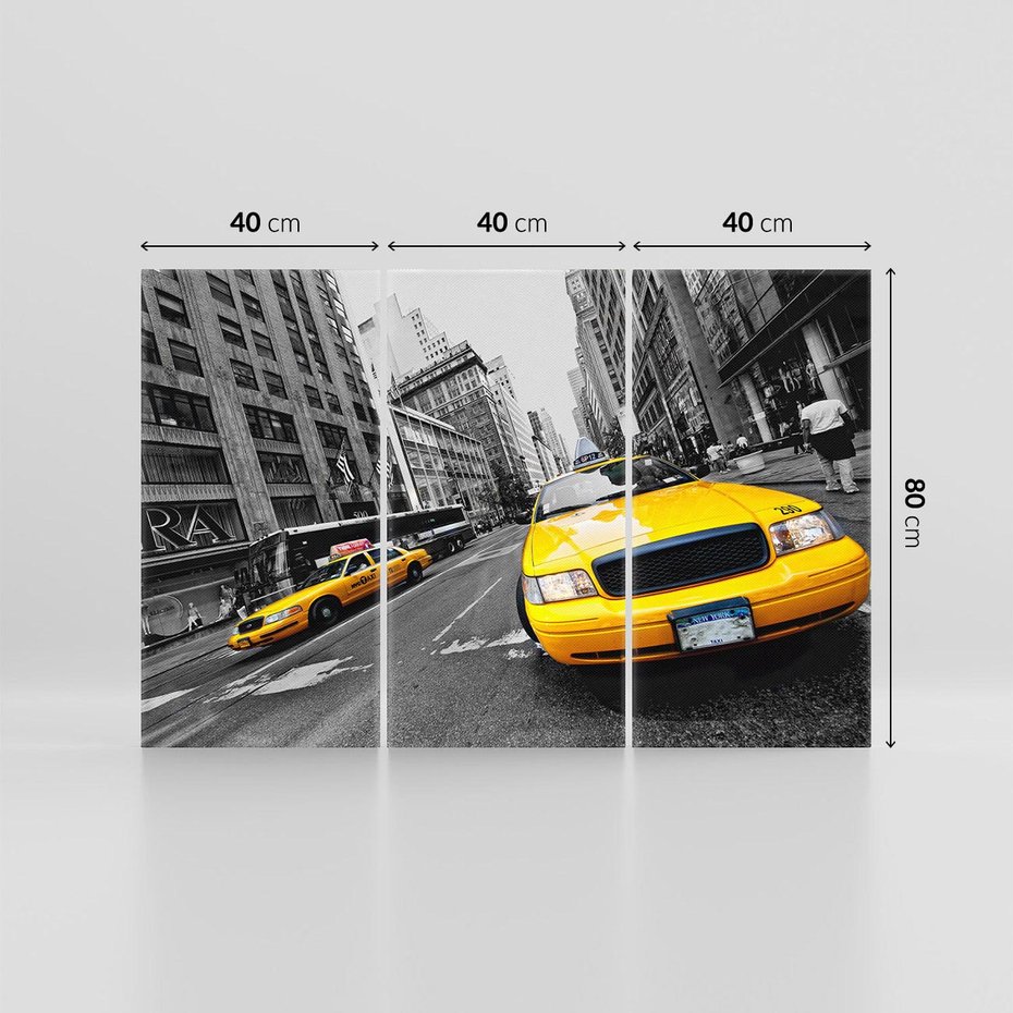 Obraz na płótnie 120x80 - Dynamiczny TAXI w Nowym Jorku - TAXI, NY