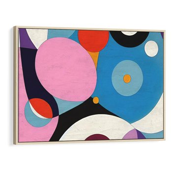 Obraz w ramie 120x80 - Kolorowe Ulotności - abstrakcyjny obraz olejny, żywe kolory - rama drewno