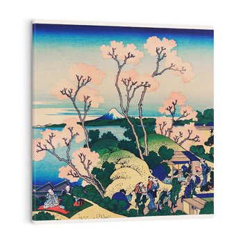 Obraz na płótnie 40x40 - "Goten-Yama Hill, Shinagawa on the Tokaido" Katsushika Hokusai - Reprodukcja - reprodukcja, obraz na płótnie