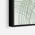 Obraz w ramie 70x100 - Migotliwa Spokojna Zieleń - zielony plakat, abstrakcyjne splątane linie - rama czarna