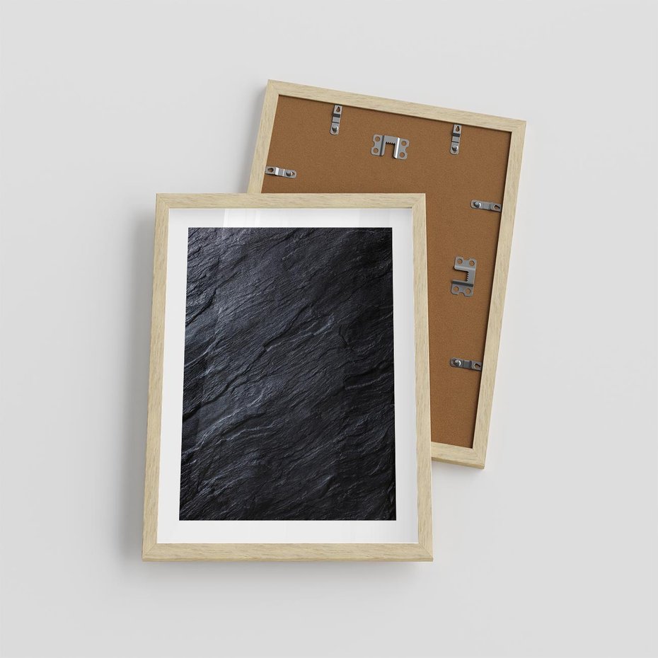 Plakat w ramie 30x40 - Kamienne tekstury w trójwymiarze - kamień, tekstura - rama drewno