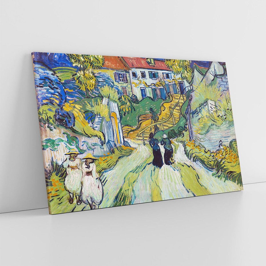 Obraz na płótnie 120x80 - "Schody w Auvers" (1890) Vincent van Gogh - Reprodukcja - reprodukcja, obraz na płótnie