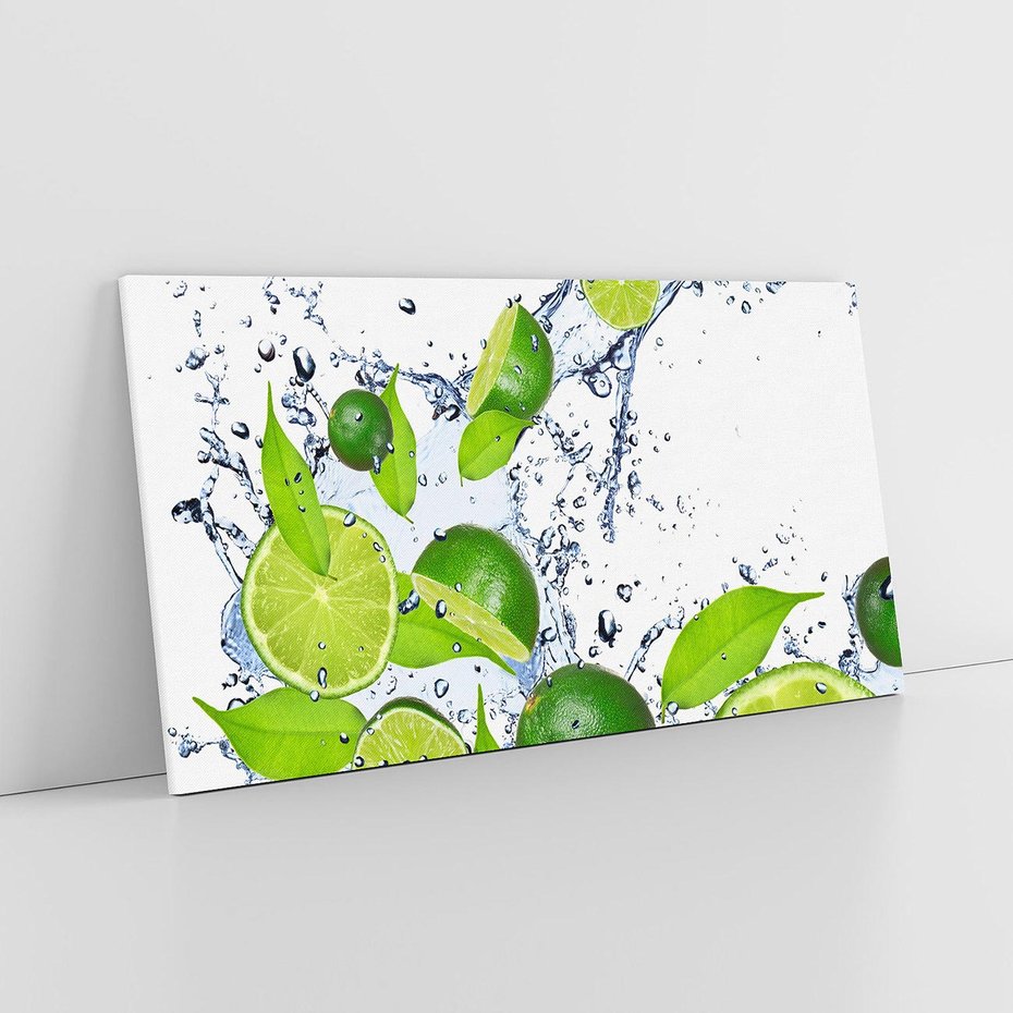 Obraz na płótnie 120x60 - Cytrusowa Świeżość - limonki, cytryny