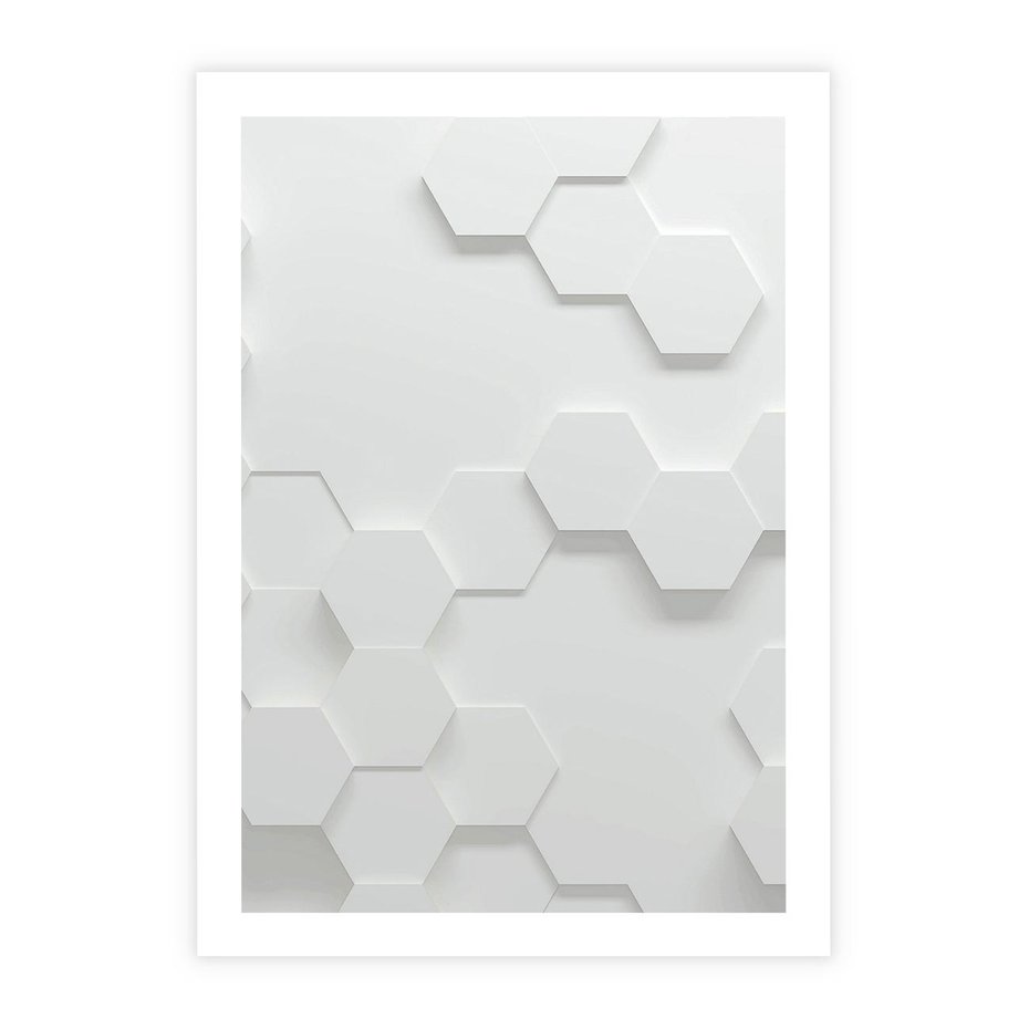 Plakat bez ramy 50x70 - Przestrzenne Zabawy - geometryczne, 3D