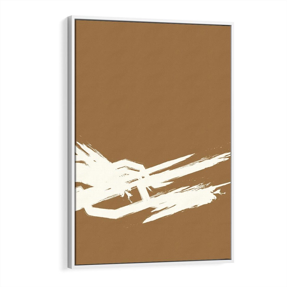 Obraz w ramie 70x100 - Taniec Energii - abstrakcyjne kreski, maźnięcia - rama biała