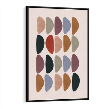 Obraz w ramie 50x70 - Granice Boho - abstrakcyjny obraz, geometryczna kompozycja - rama czarna