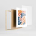 Plakat w ramie 50x70 - Wibracje Kolorowych Wiatrów - kwiaty, pastelowe kolory - rama drewno