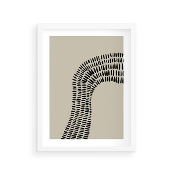 Plakat w ramie 30x40 - Migotliwa Innowacyjna Ekspresja - boho plakat, czarne kropki kreski - rama biała