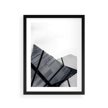 Plakat w ramie 50x70 - Nowoczesna Metropolia - architektura, proste linie - rama czarna