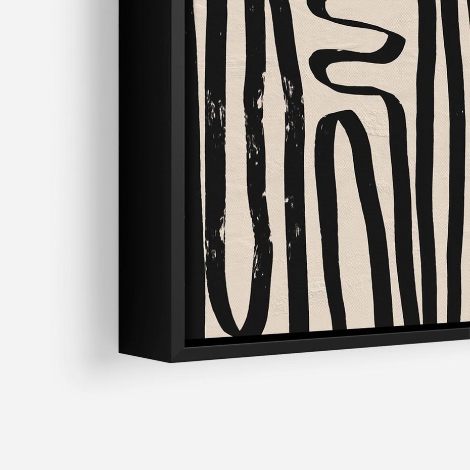 Obraz w ramie 50x50 - Podróżne Wibracje Serca - abstrakcyjny obraz, proste linie - rama czarna