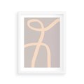 Plakat w ramie 30x40 - Beżowe Boho Zaplątanie - minimalistyczny obraz, nowoczesny - rama biała